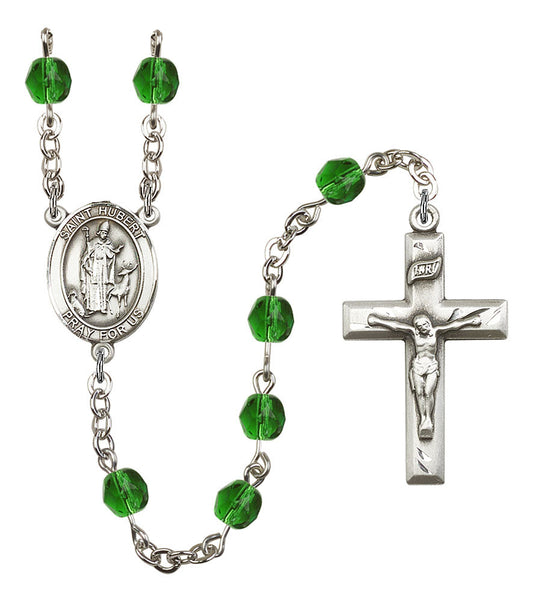 Extel St. Hubert of Liege Catholic Rosary Beads May Emerald