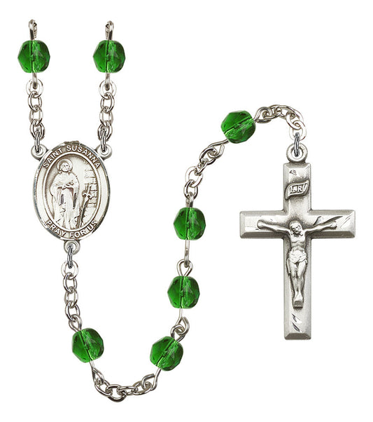 Extel St. Susanna Catholic Rosary Beads May Birthstone Emerald