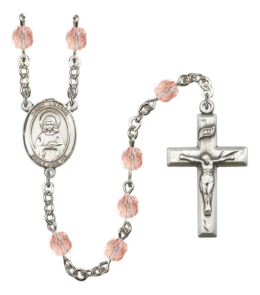 Extel St. Lillian Catholic Rosary Beads October Birthstone Rose