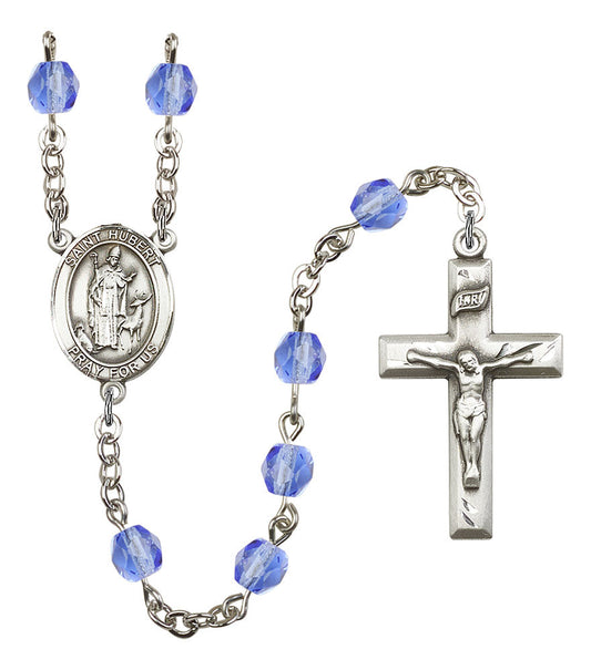 Extel St. Hubert of Liege Catholic Rosary Beads Sapphire