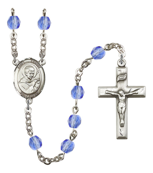 Extel St. Robert Bellarmine Catholic Rosary Beads Sapphire