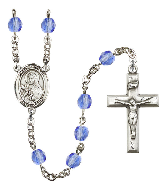 Extel St. Theresa Catholic Rosary Beads September Sapphire