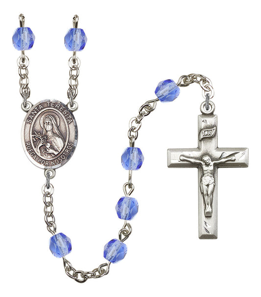 Extel Santa Teresita Catholic Rosary Beads September Sapphire