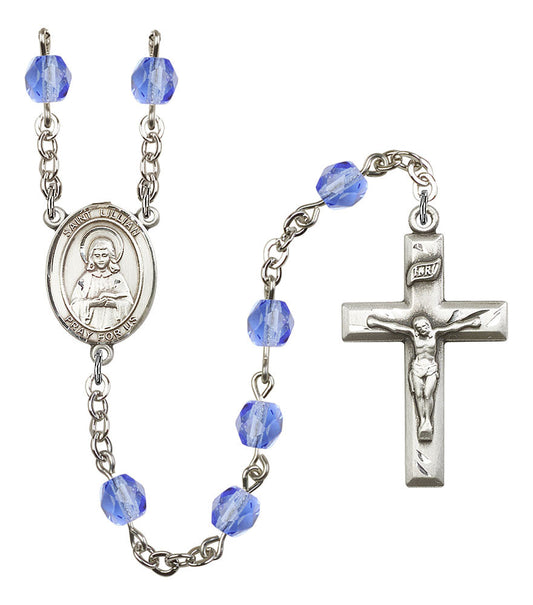 Extel St. Lillian Catholic Rosary Beads September Birthstone Sapphire