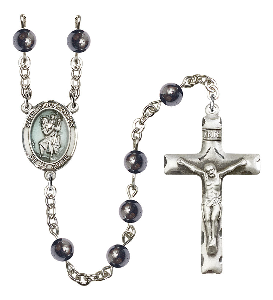 Extel Saint Christopher Catholic Rosary Beads for Men Made in USA