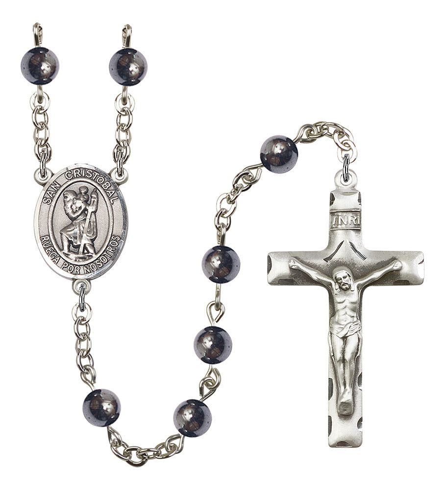 Extel Saint Christopher Catholic Rosary Beads for Men Made in USA