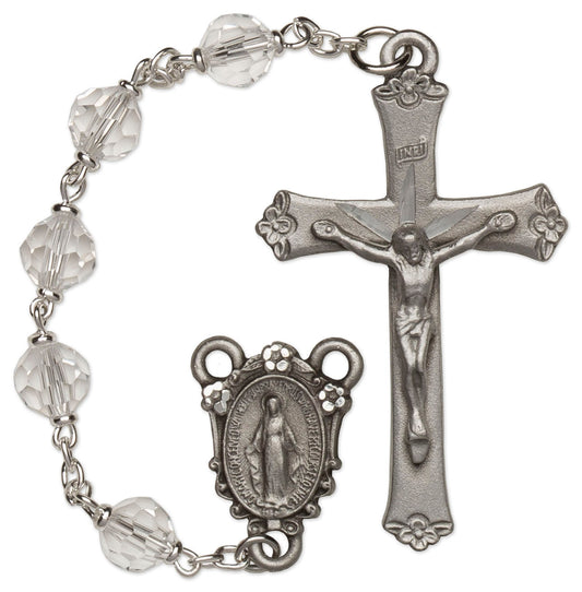 Women's Medium Crystal Catholic Rosary Beads Crystal Beads