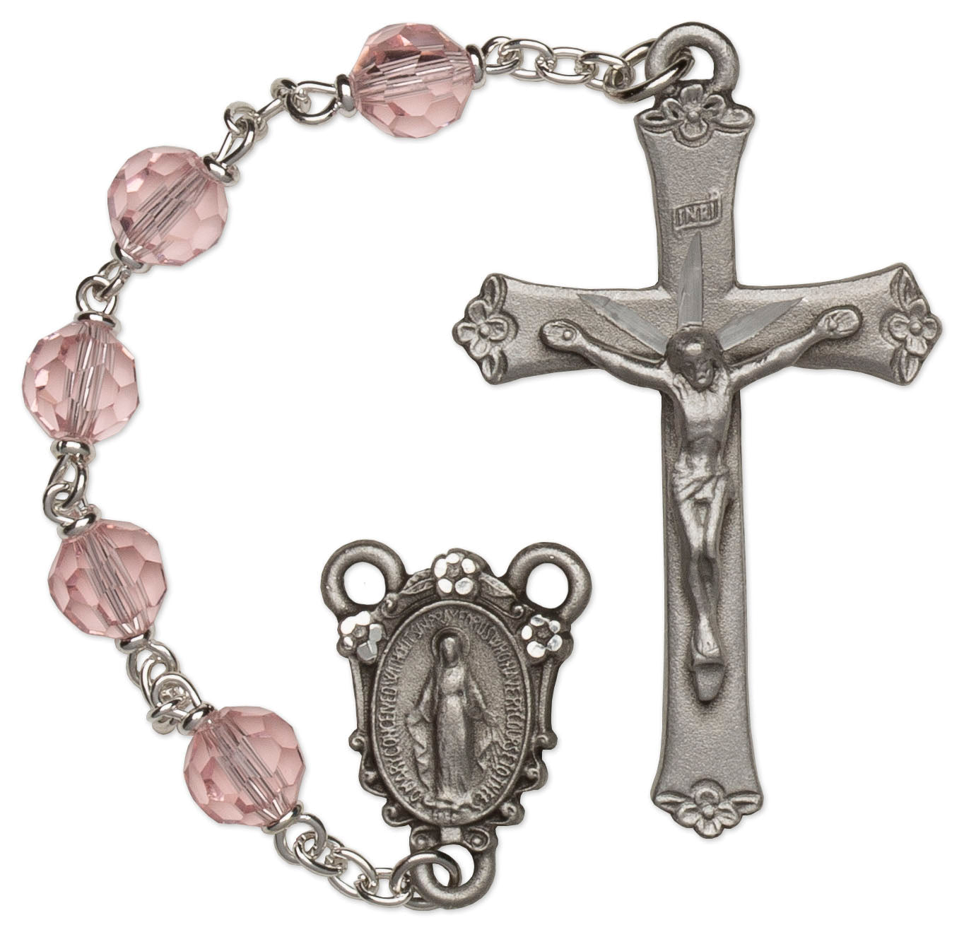 Women's Medium Crystal Catholic Rosary Beads Crystal Beads