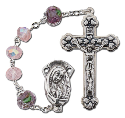 Women's Medium Aurora Borealis Catholic Rosary Beads