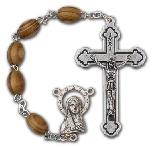 Men's Large Brown Catholic Rosary Beads Wood Beads 6x8mm