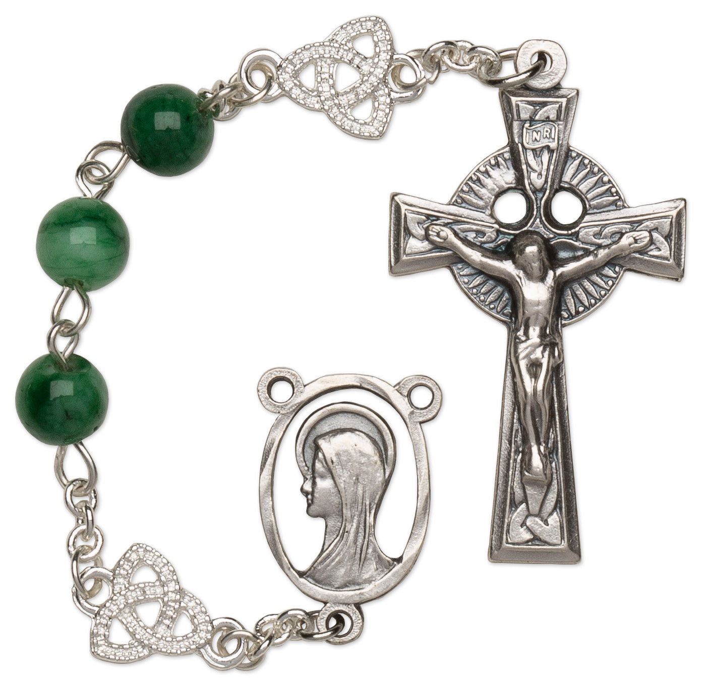 Women's Trinity Large Jade Catholic Rosary Beads Jade Beads