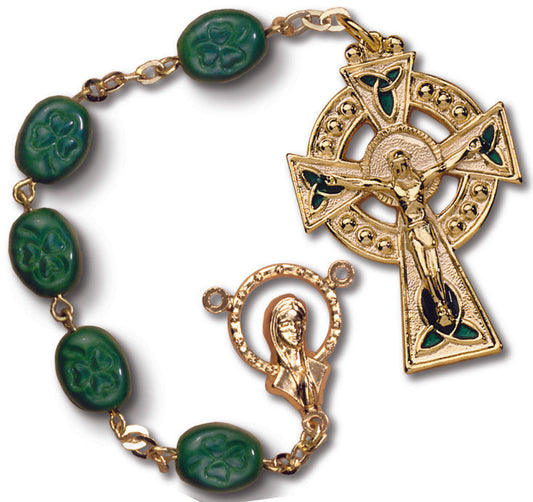 Women's Large Gold Catholic Rosary Beads Glass Beads Set