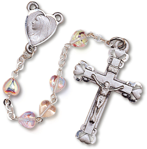 Women's Medium Aurora Borealis Catholic Rosary Beads