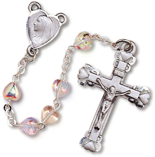 Women's Medium Aurora Borealis Catholic Rosary Beads