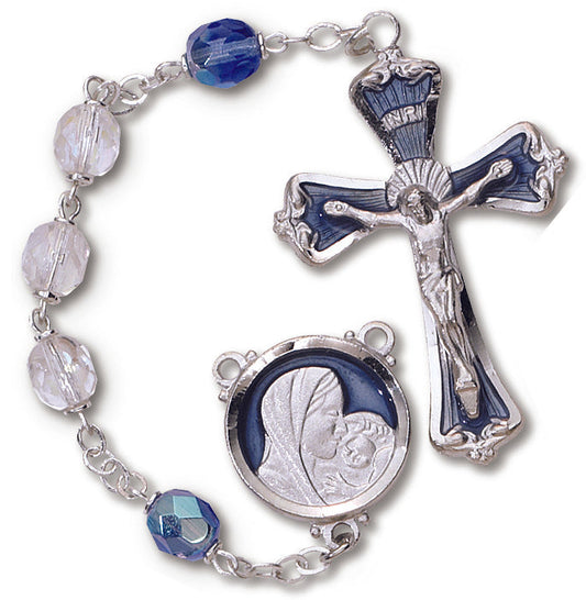 Women's Medium Aurora Borealis Catholic Rosary Beads
