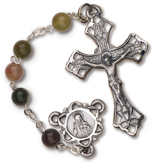 Women's Medium Agate Catholic Rosary Beads India Agate Beads