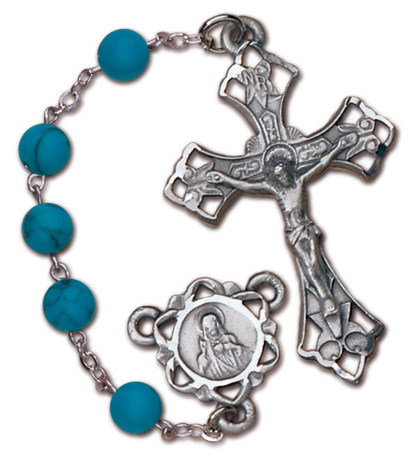 Women's N/A Medium Turquoise Catholic Rosary Beads Set