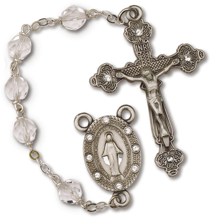 Women's Medium Aurora Borealis Catholic Rosary Beads