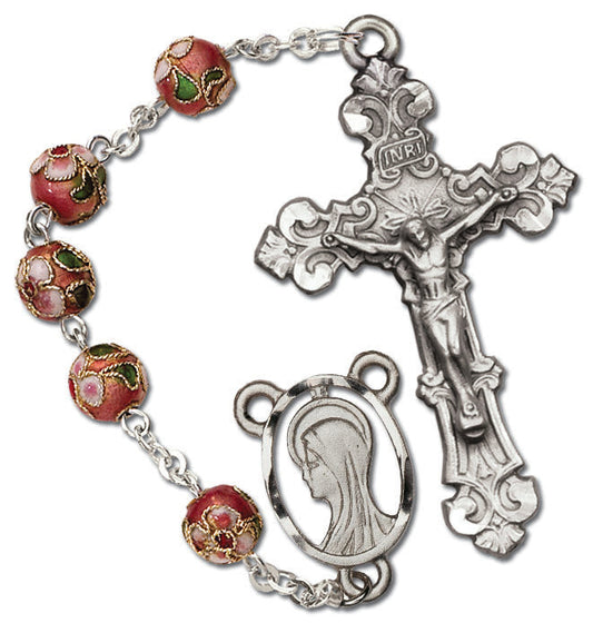 Women's Large Red Catholic Rosary Beads Glass Beads 8mm