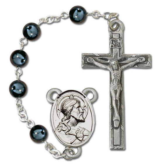 Men's Medium Hematite Catholic Rosary Beads Hematite Beads