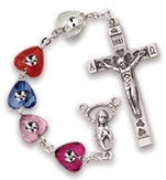 Women's Large Multi Colored Catholic Rosary Beads Crystal Beads