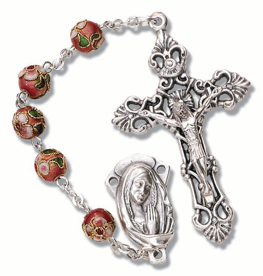 Women's Large Red Catholic Rosary Beads Glass Beads 8mm