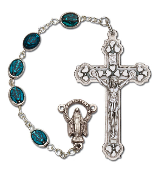 Women's St. Benedict Large Black Catholic Rosary Beads, Metal beads
