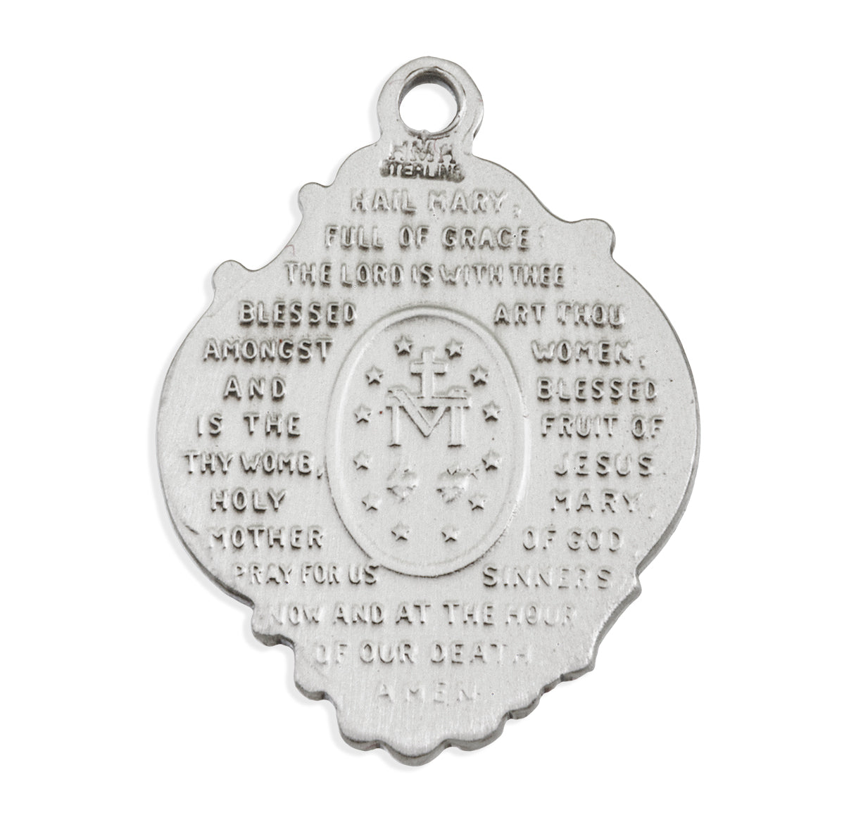 Sterling Silver Baroque Style Miraculous Medal Pendant Necklace