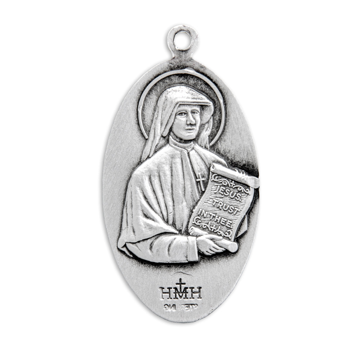 St. Faustina Sterling Silver Medal Necklace