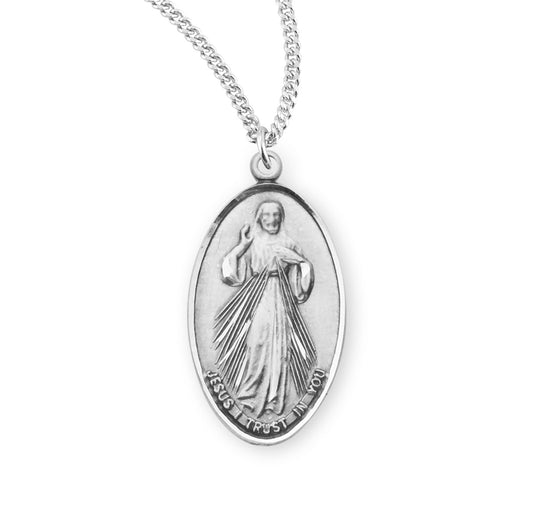 St. Faustina Sterling Silver Medal Necklace