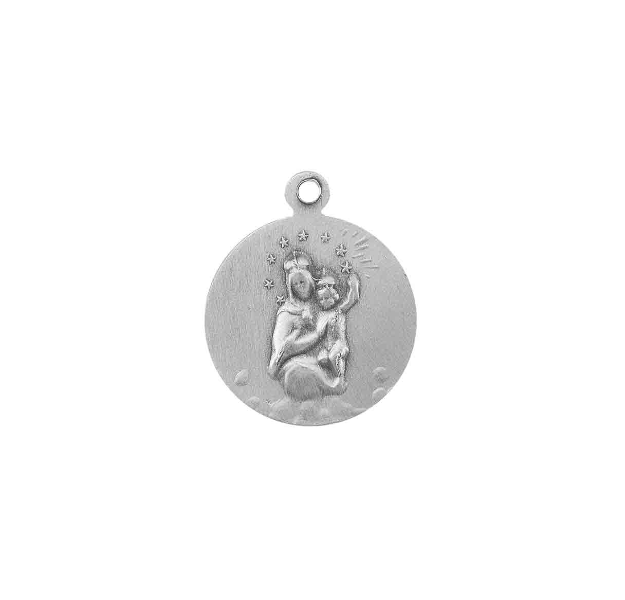 Sterling Silver Scapular Sacred Heart of Jesus Medal Necklace