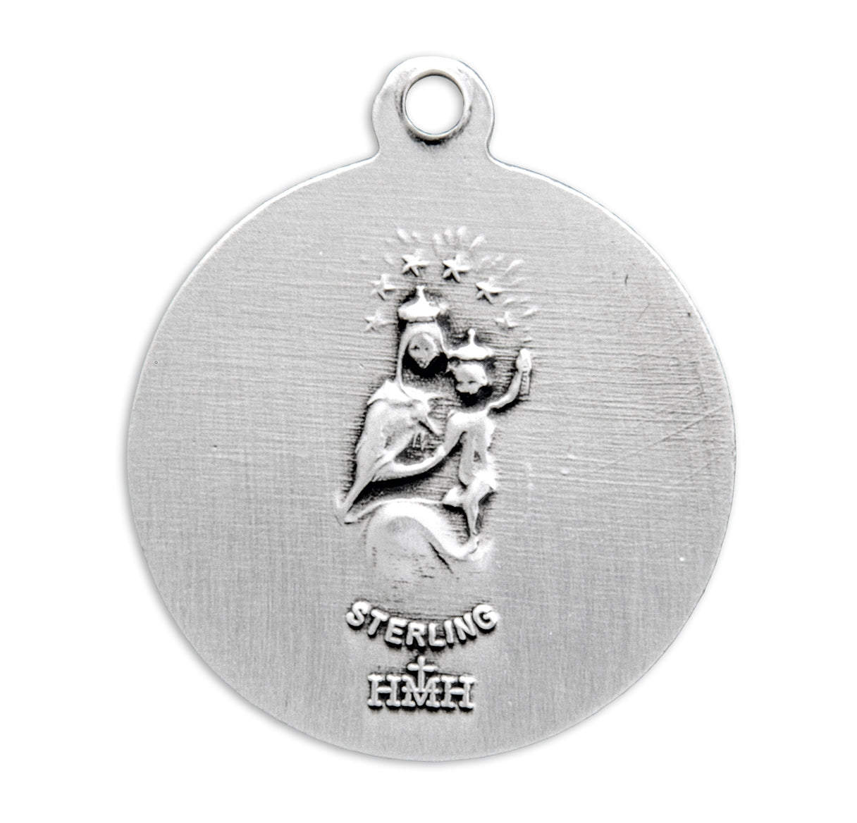 Sacred Heart of Jesus Sterling Silver Scapular Medal Necklace