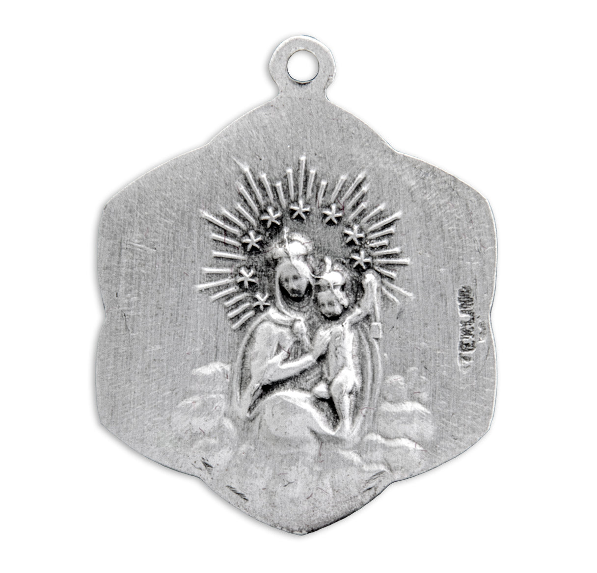Sacred Heart of Jesus Sterling Silver Scapular Medal Necklace
