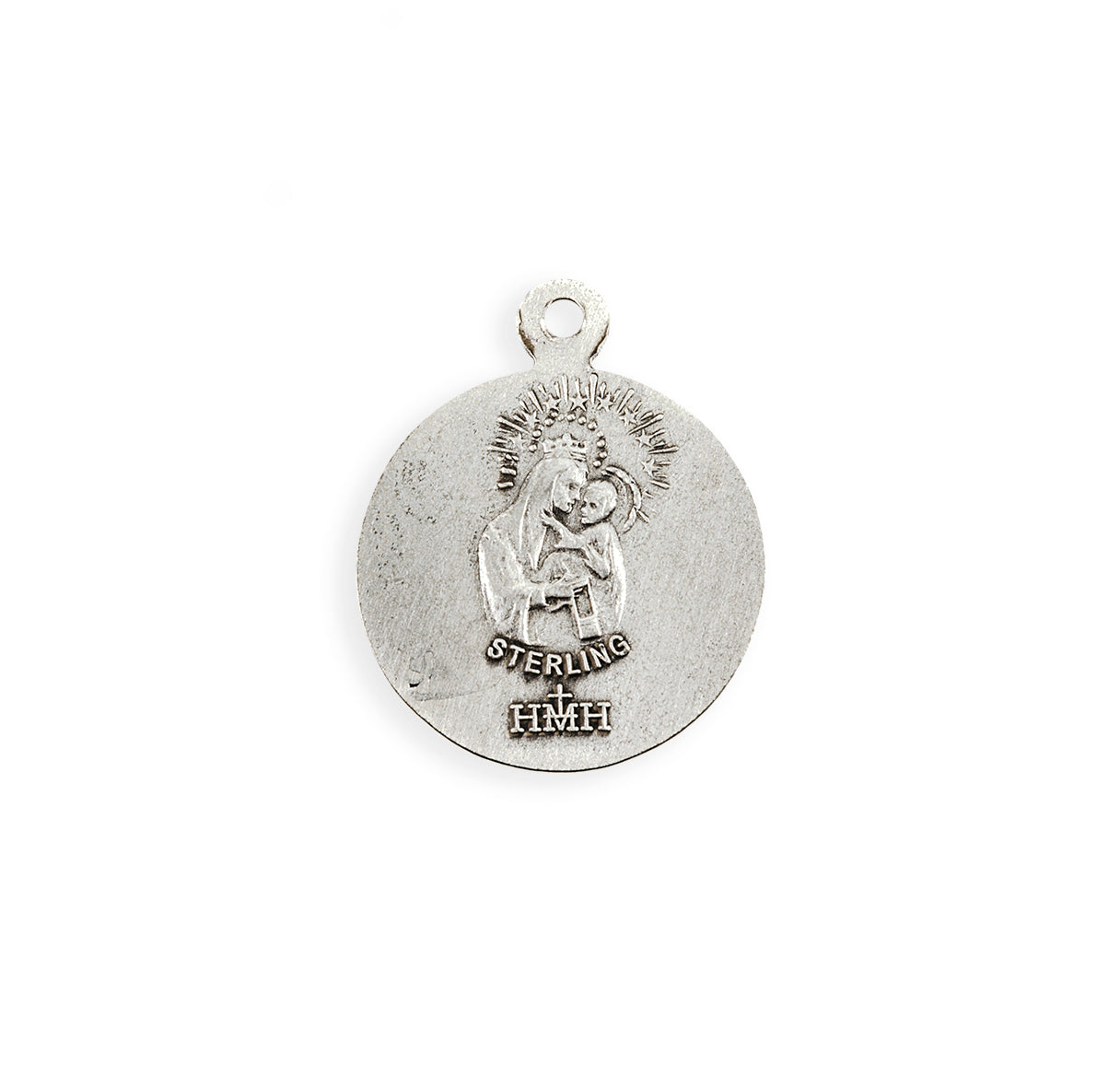 Sterling Silver Scapular Sacred Heart of Jesus Medal Necklace