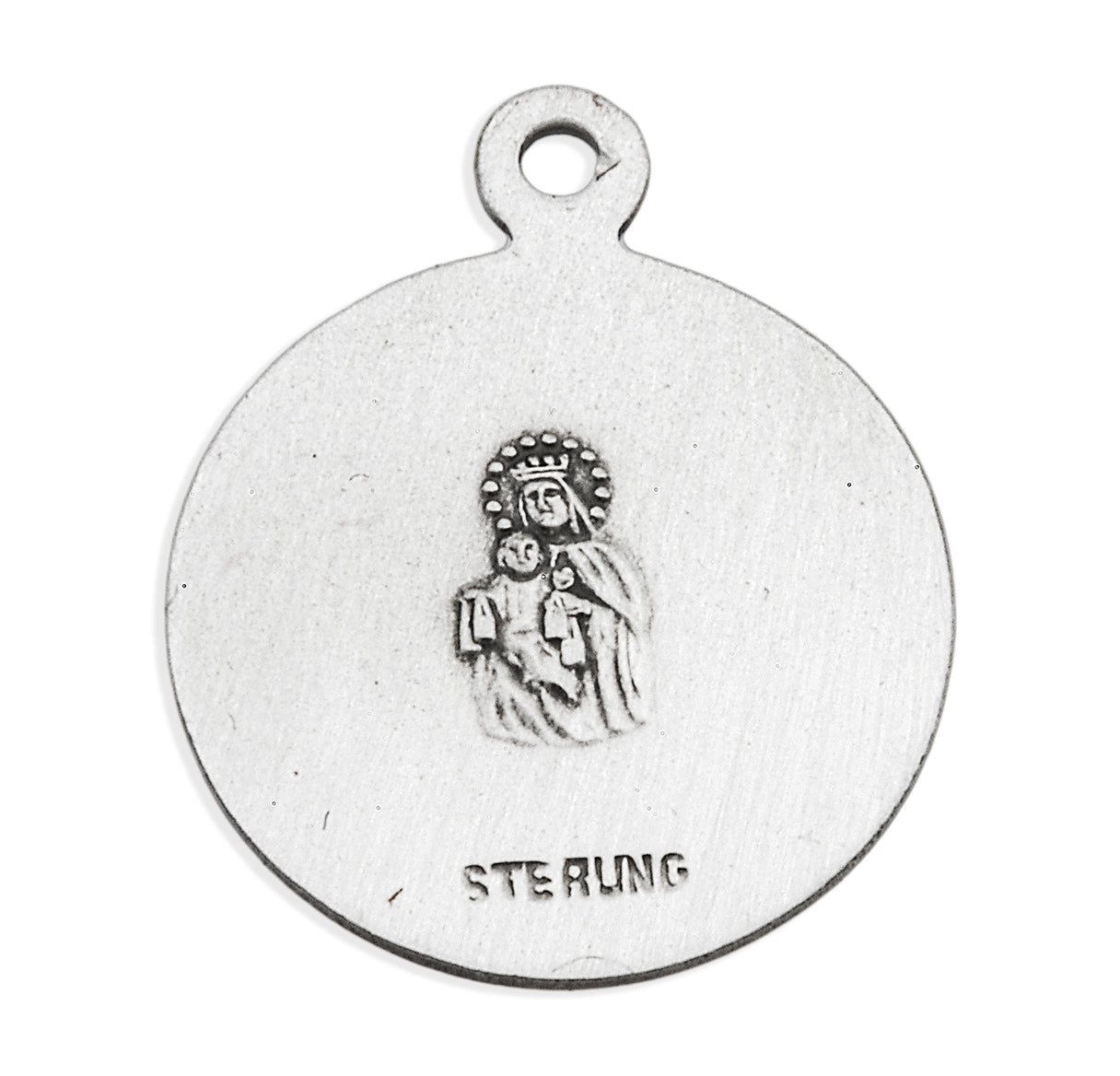 Sterling Silver Scapular Sacred Heart of Jesus Medal Necklace