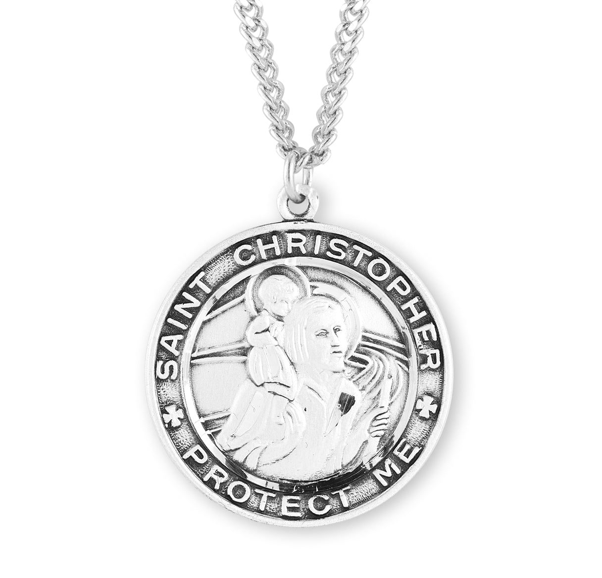 St. Christopher Sterling Silver Medal Necklace