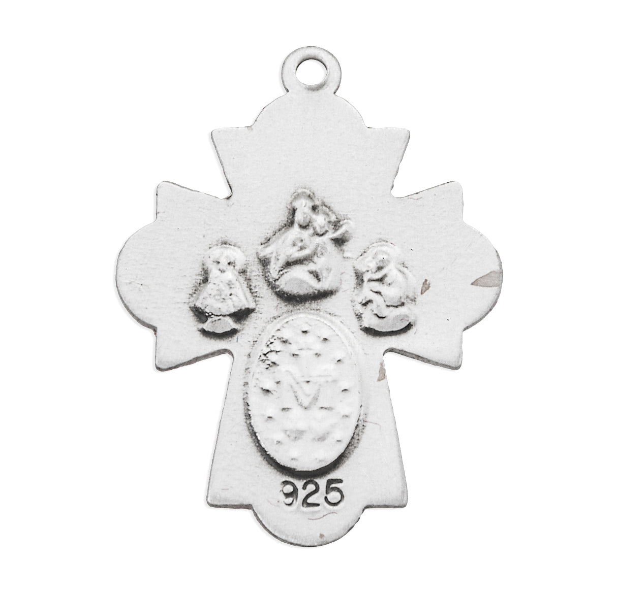 Extel Silver Catholic 4-Way Medal Cross Necklace Gift