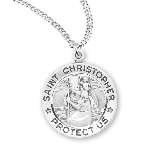St. Christopher Sterling Silver Medal Necklace