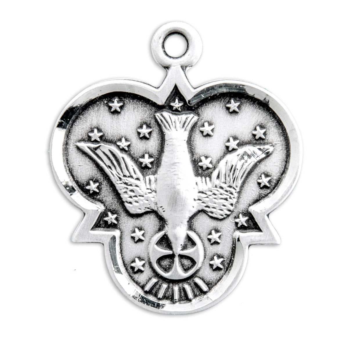 Holy Spirit Sterling Silver Trinity Symbol Pendant Necklace