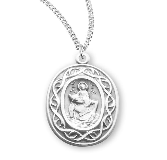 St. Christopher Sterling Silver Medal Necklace