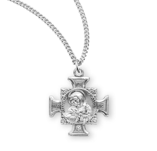 St. Francis Sterling Silver Medal Necklace