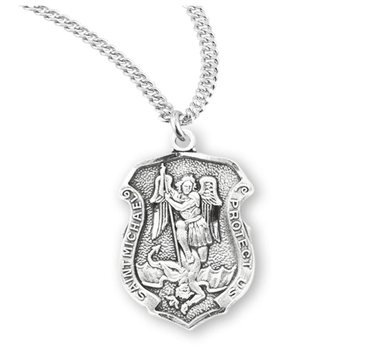 St. Michael Sterling Silver Medal Necklace