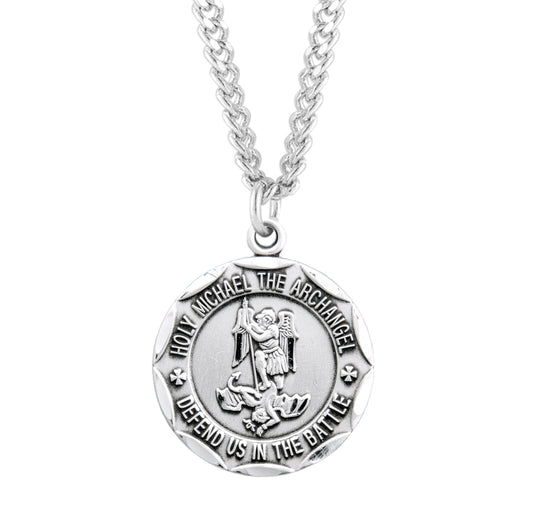 St. Michael Sterling Silver Medal Necklace