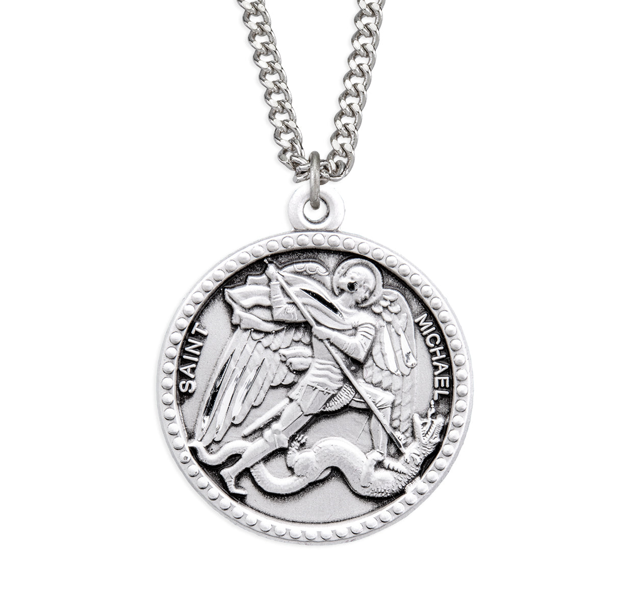 St. Michael Sterling Silver Medal Necklace