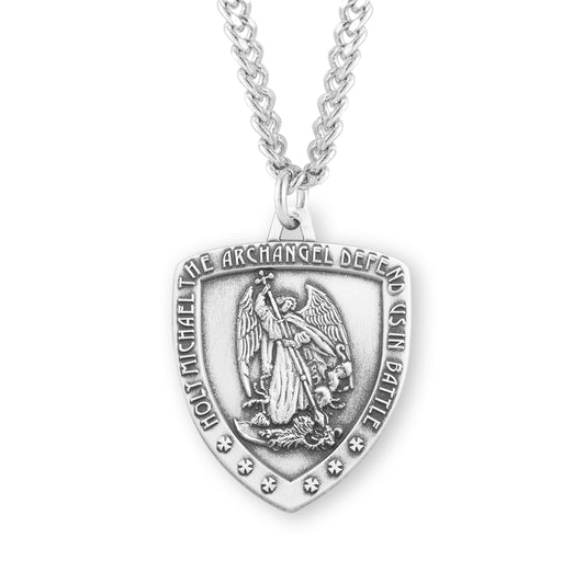 St. Michael Sterling Silver Medal Necklace