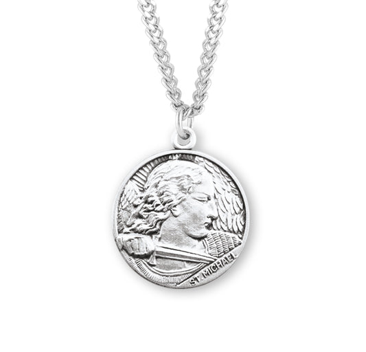 St. Michael Sterling Silver Medal Necklace