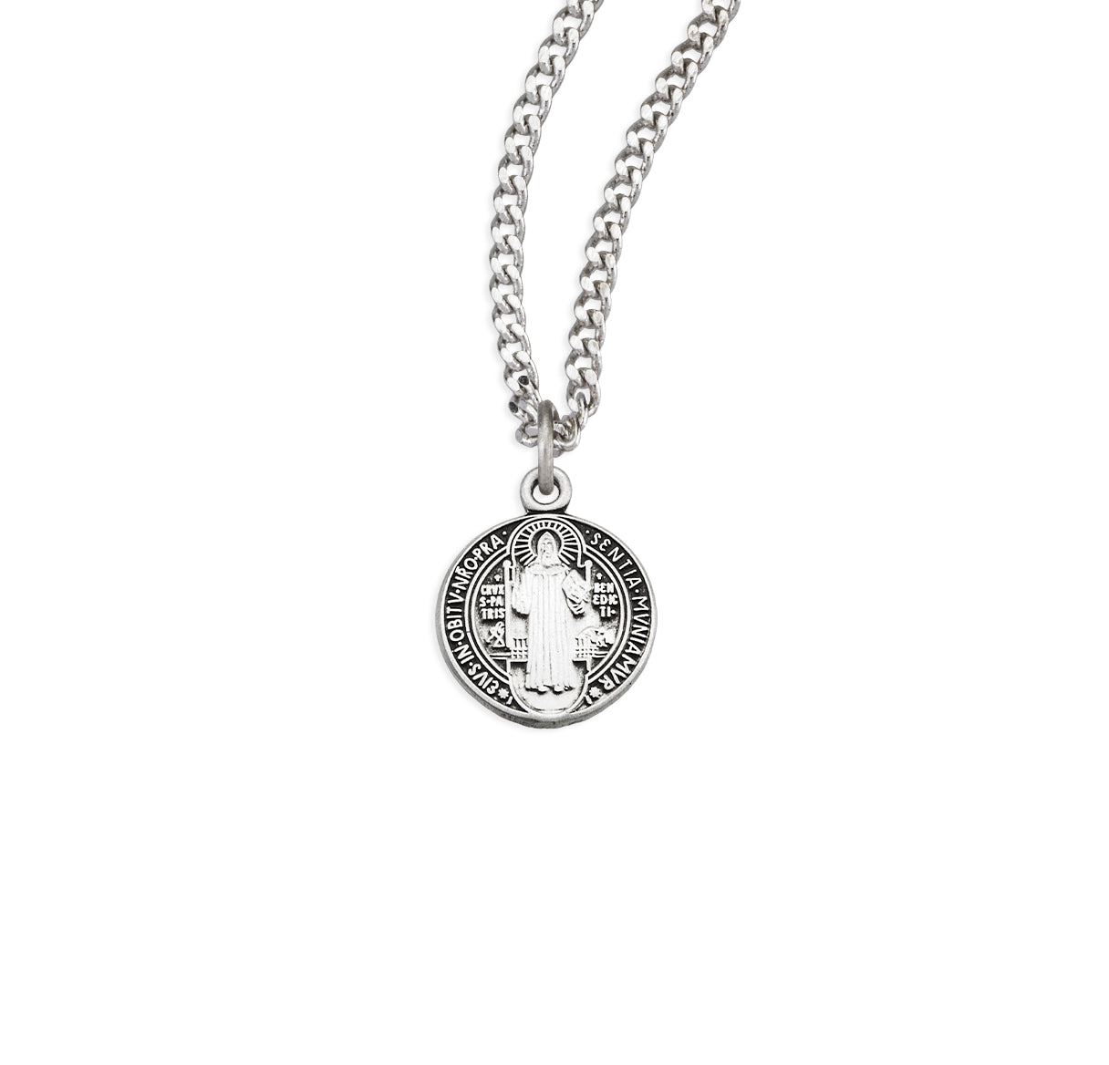 St. Benedict Sterling Silver Medal Necklace