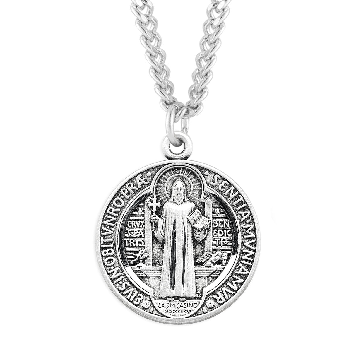 St. Benedict Sterling Silver Medal Necklace