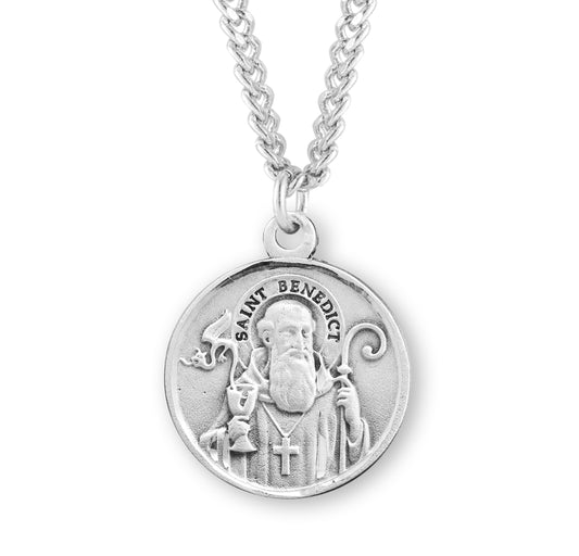 St. Benedict Sterling Silver Medal Necklace