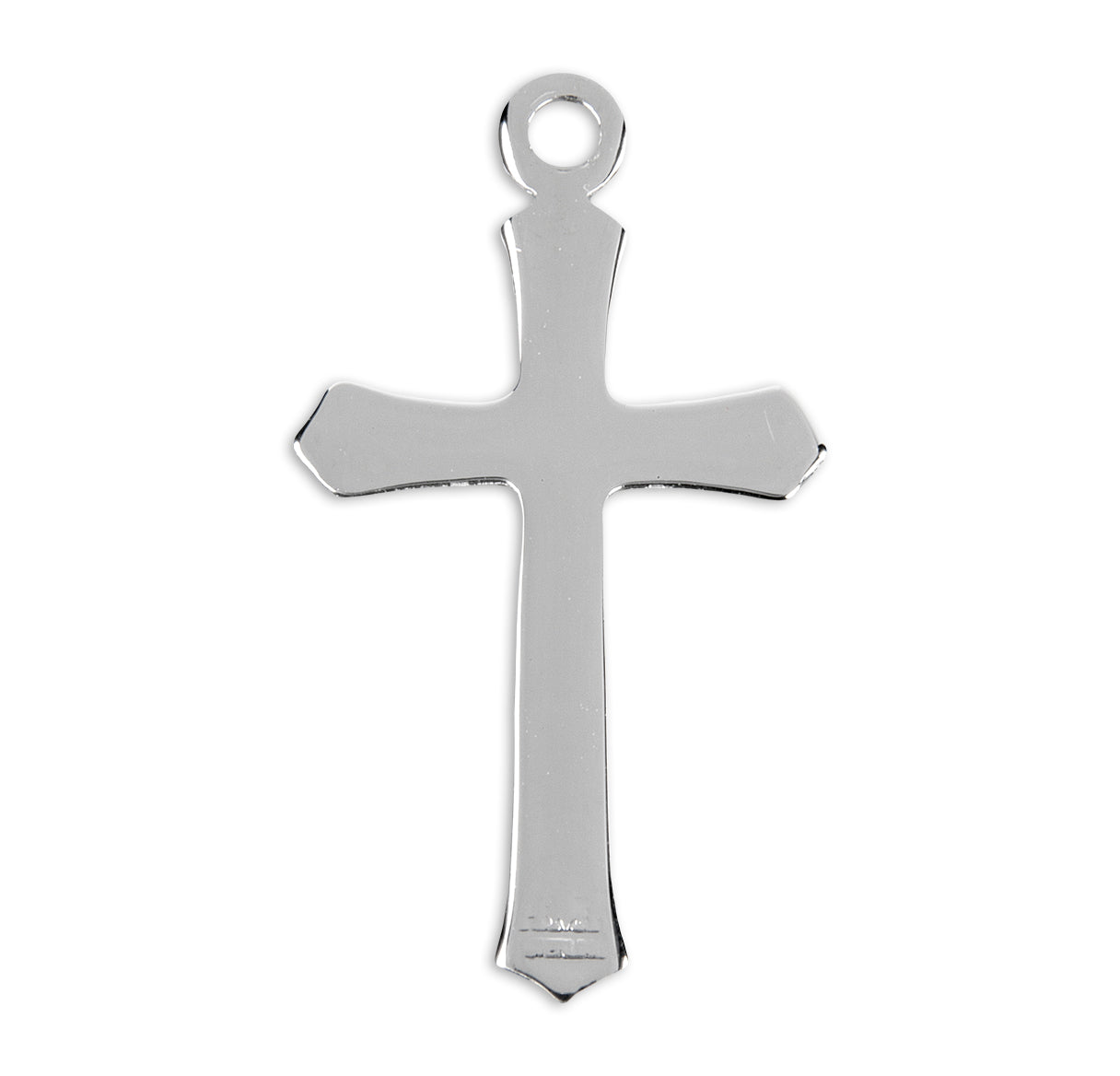 Sterling Silver Flower Tipped Cross with Chain and Gift Box